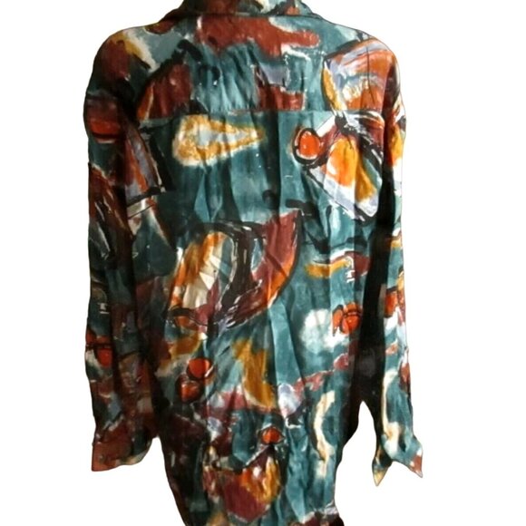 True Vtg 90s L Paul Et Diffier Abstract Patterned Button-Up Shirt Colorful - Picture 3 of 5